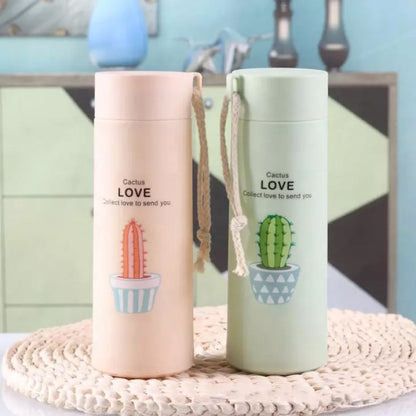 Cactus Love Print Style Glass Water Bottle - Image 4