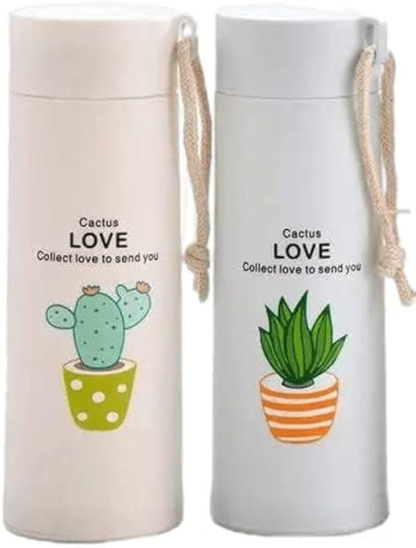 Cactus Love Print Style Glass Water Bottle - Image 5