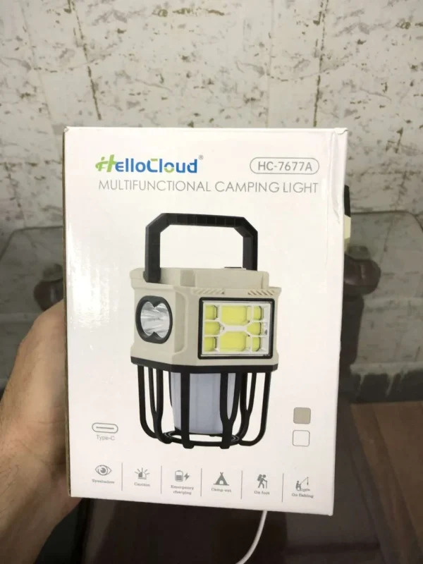 Camping Light Dual Bright & Warm Solar Rechargeable Lantern With Power Bank - Image 2